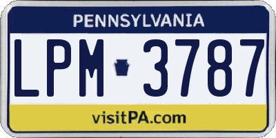 PA license plate LPM3787