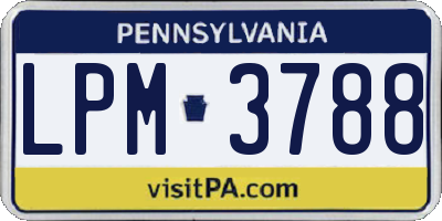 PA license plate LPM3788