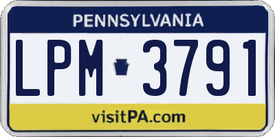 PA license plate LPM3791