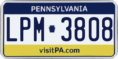PA license plate LPM3808