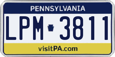 PA license plate LPM3811