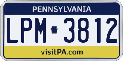 PA license plate LPM3812