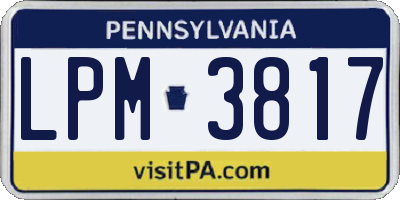PA license plate LPM3817