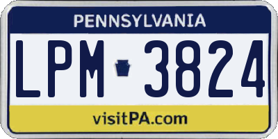 PA license plate LPM3824