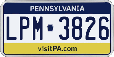 PA license plate LPM3826
