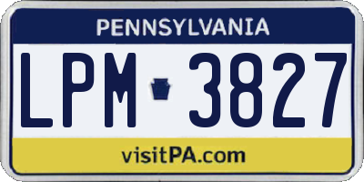 PA license plate LPM3827