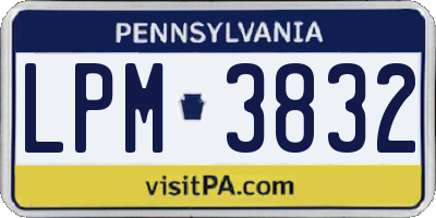 PA license plate LPM3832