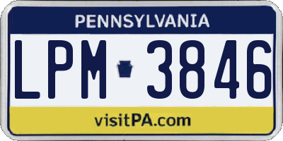 PA license plate LPM3846