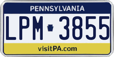 PA license plate LPM3855