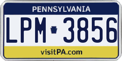PA license plate LPM3856