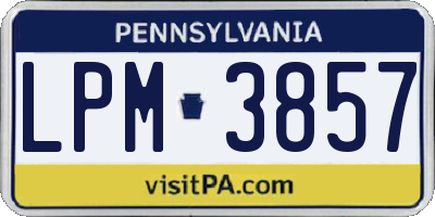 PA license plate LPM3857