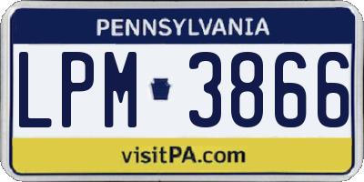 PA license plate LPM3866