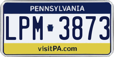 PA license plate LPM3873
