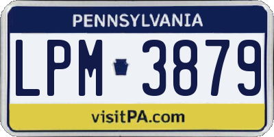 PA license plate LPM3879