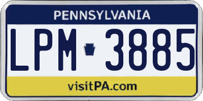PA license plate LPM3885