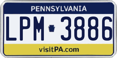 PA license plate LPM3886