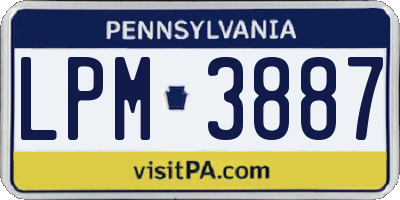 PA license plate LPM3887
