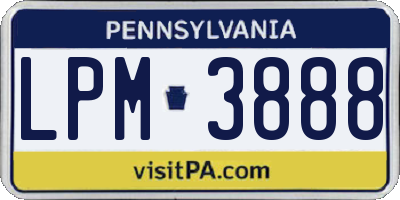 PA license plate LPM3888