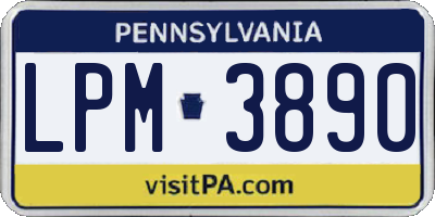 PA license plate LPM3890