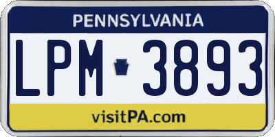 PA license plate LPM3893