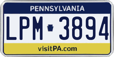 PA license plate LPM3894