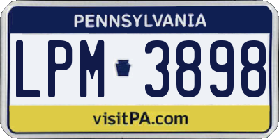 PA license plate LPM3898