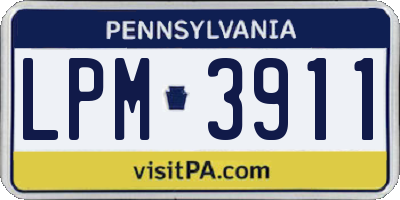 PA license plate LPM3911