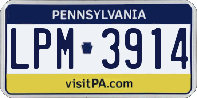 PA license plate LPM3914