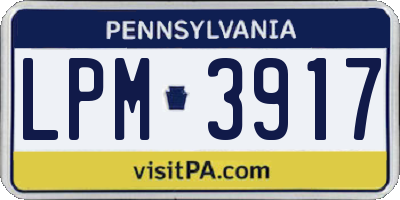 PA license plate LPM3917