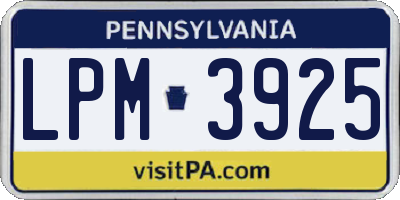 PA license plate LPM3925