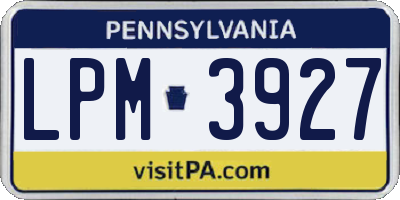 PA license plate LPM3927