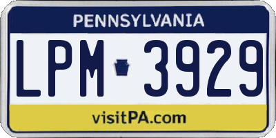 PA license plate LPM3929