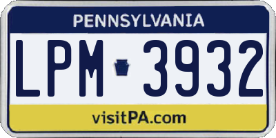 PA license plate LPM3932