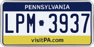 PA license plate LPM3937