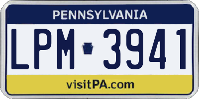 PA license plate LPM3941