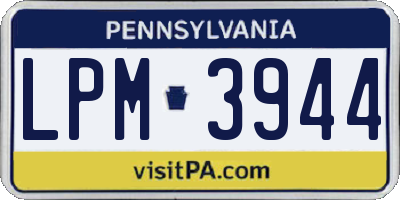 PA license plate LPM3944