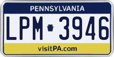 PA license plate LPM3946