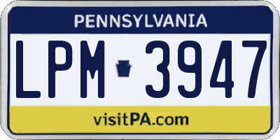 PA license plate LPM3947