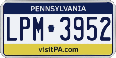 PA license plate LPM3952