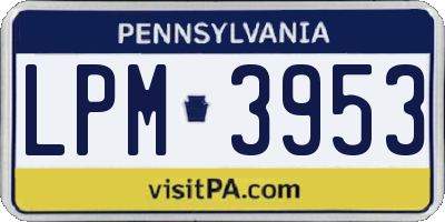 PA license plate LPM3953