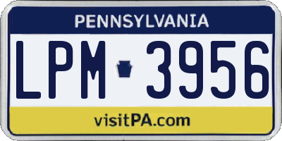 PA license plate LPM3956