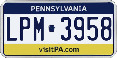 PA license plate LPM3958