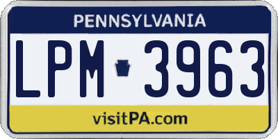 PA license plate LPM3963