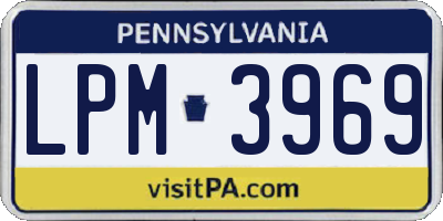 PA license plate LPM3969