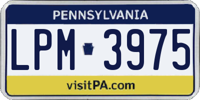 PA license plate LPM3975