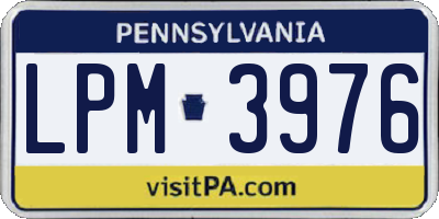 PA license plate LPM3976