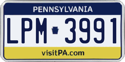 PA license plate LPM3991