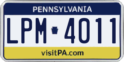 PA license plate LPM4011