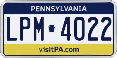 PA license plate LPM4022