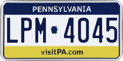PA license plate LPM4045